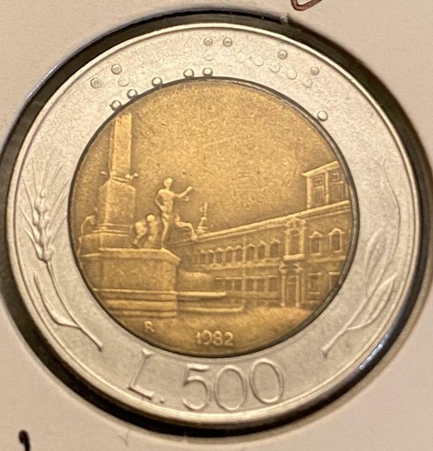 500 lire bimetalliche del - , 1982