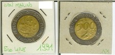 San Marino: 500 lire 1991