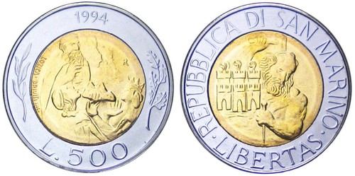 1994 san marino 500 lire - san,