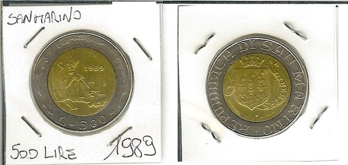 San marino 500 lire - 500, 1989