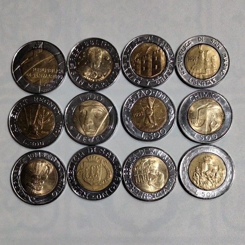 Lotto monete 500 lire - lotto, 12