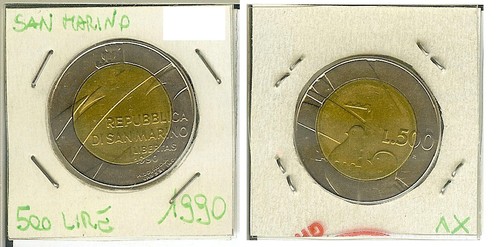 San marino 500 lire 1990 - san, marino: