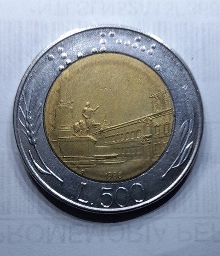 500 lire bimetalliche - 1986, .